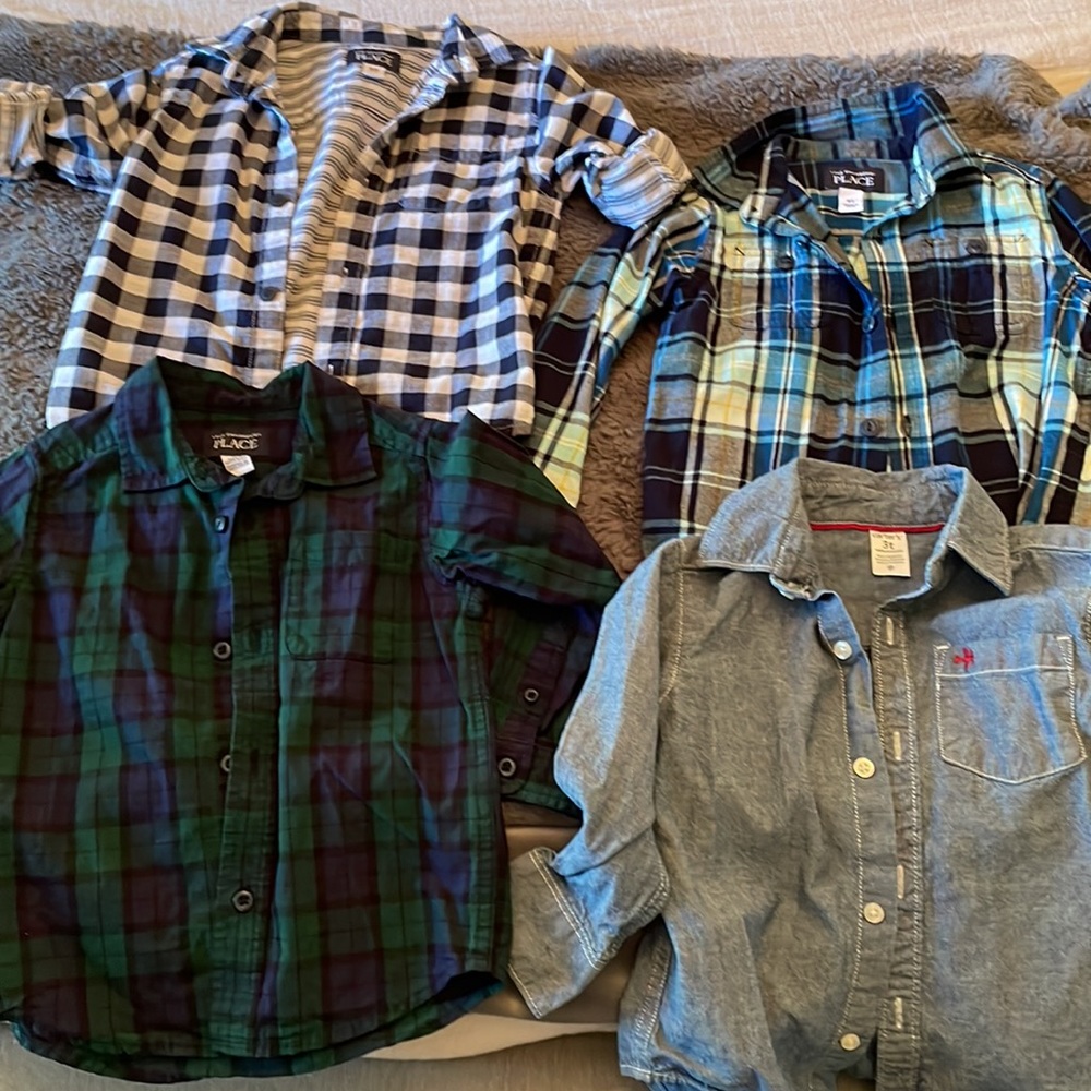 4 boys button down shirt bundle.